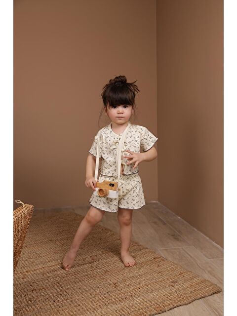 Oh La La Koala For Little Ones Bağcıklı Dal Desenli Kız Şort Takım - S000420239-19966