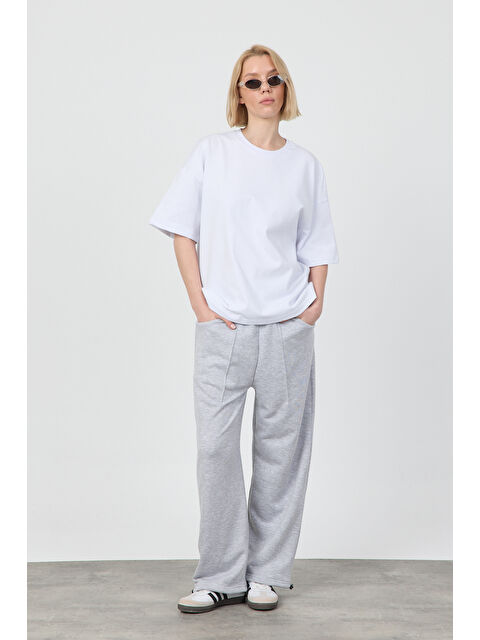 gothamVibes Kadın Blank Gri Ayarlanabilir Paça Eşofman Alt