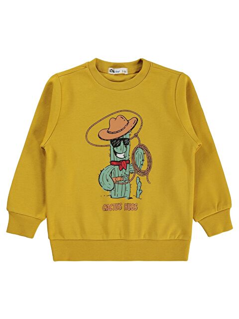 Civil Boys Kovboy Kaktüs Baskılı 2-5 Yaş Sweatshirt - Hardal 5-6 Yaş - S000526348-20074