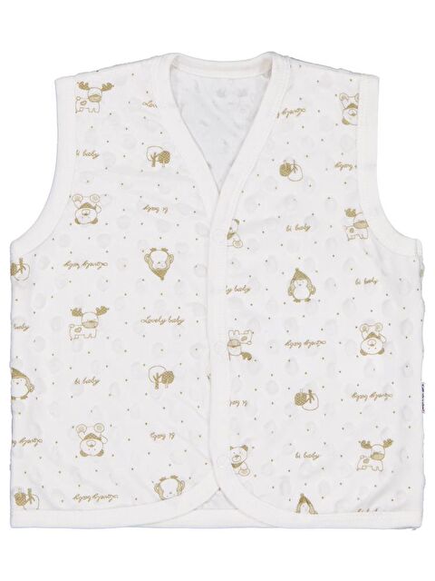Minidamla Civil Baby Desenli 1-9 Ay Yelek - Ekru 1-3 Ay - S000485062-19965