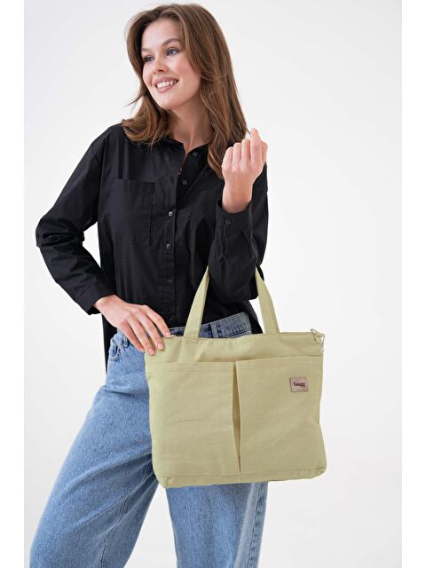 Bagg Çapraz Bej Kanvas Çanta PL - S000347956-19928