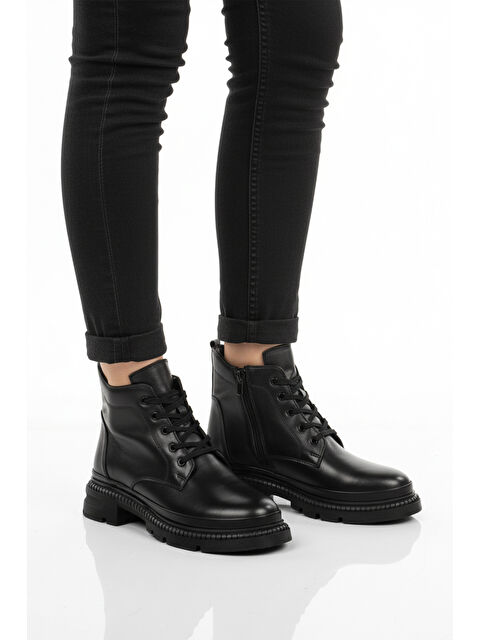 Voyager Siyah Hakiki Deri İçi Polarlı Kadın Bot Z505 Z - S000464959-19351