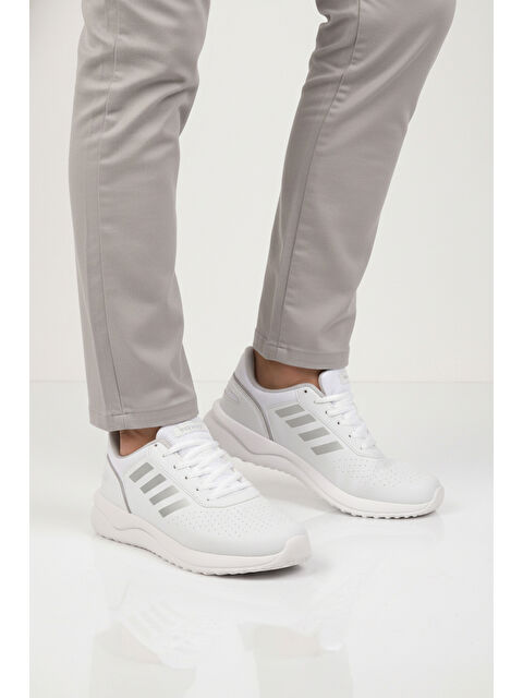 Walkway Beyaz Bağcıklı Hafif Esnek Erkek Spor Ayakkabı Nereus M - S000464958-20063