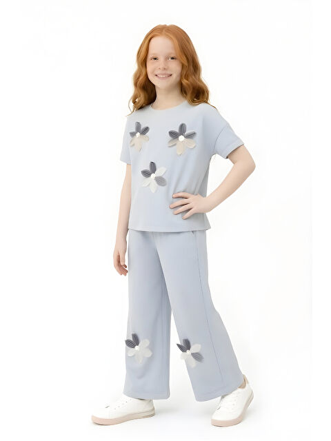 Modanino Kız Çocuk Bürümcük Kumaş Alt-Üst Takım 3-12 Yaş 12568