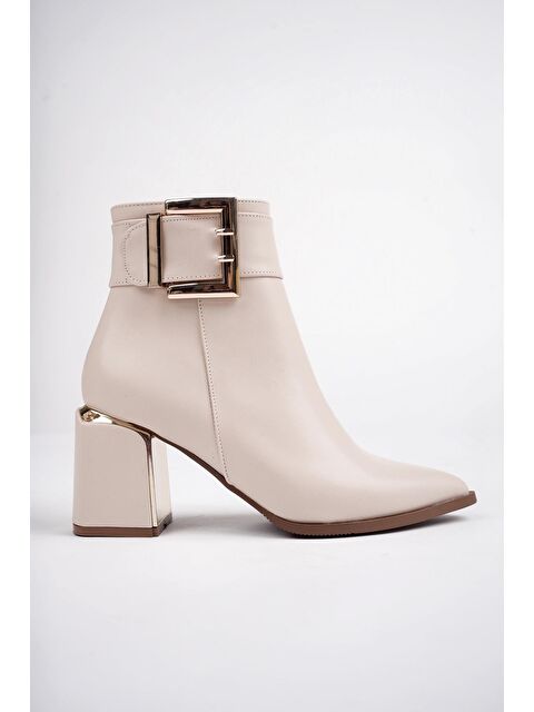 Muggo CHİLY Kemer ve Toka Detaylı Kalın Topuklu Kadın Bot - S000286591-26407