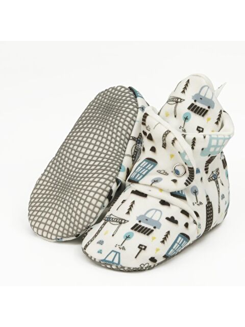 Ella Bonna Organik Pamuk Bebek Pandufu, Kaydırmaz Taban, Yenidoğan Patiği, Ev Kreş Ayakkabısı - S000251866-37223