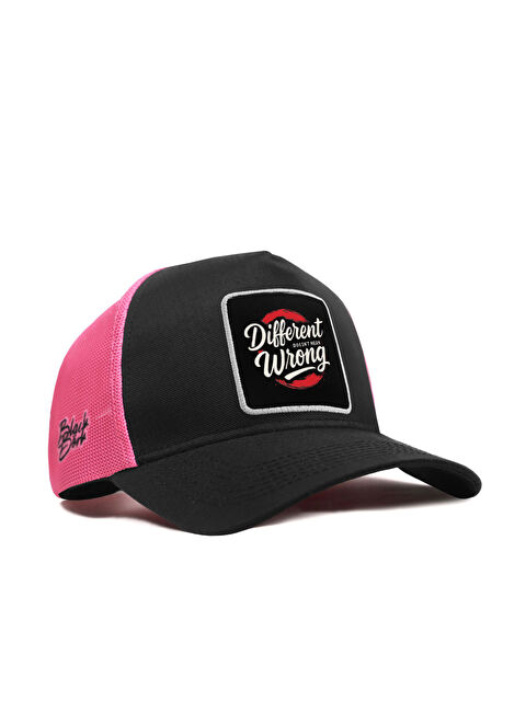 BlackBörk Different Wrong Logolu Cordura Siyah-Pembe Trucker Şapka