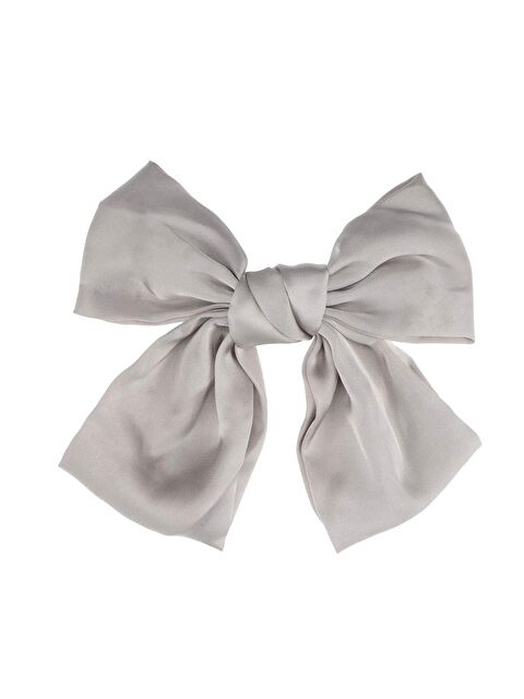 New Obsessions Saten Kurdeleli Fiyonk Kadın Saç Tokası Gri