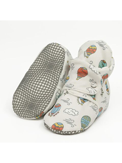 Ella Bonna Organik Pamuk Bebek Pandufu, Kaydırmaz Taban, Yenidoğan Patiği, Ev Kreş Ayakkabısı - S000251866-27