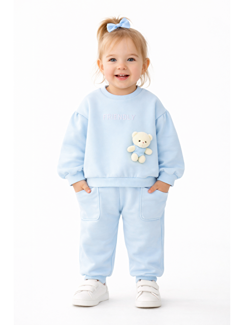 Harika Kids Kız Bebek %100 Pamuklu Ayıcık Oyuncaklı Bebek Takımı - S000530840-17234