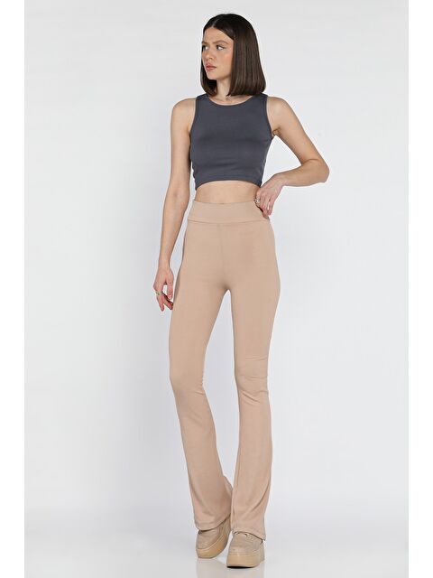 Gülseli Kadın Yüksek Bel İspanyol Paça Fitilli Tayt - S000373318-19928
