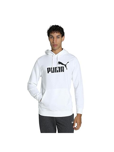 Puma Essentials No 1 Logo Erkek Beyaz Kapüşonlu Sweatshirt - S000480616-20063
