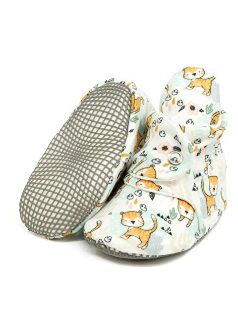 Ella Bonna Organik Pamuk Bebek Pandufu, Kaydırmaz Taban, Yenidoğan Patiği, Ev Kreş Ayakkabısı - S000251866-28