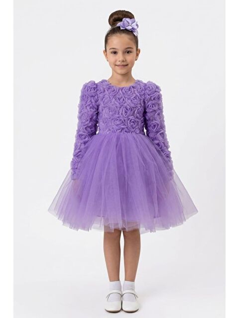 Mnk Baby & Kids Luvia Uzun Kol Kız Tütü Abiye Elbise M00810 - S000530841-17878