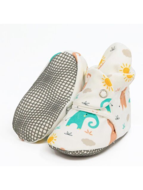 Ella Bonna Organik Pamuk Bebek Pandufu, Kaydırmaz Taban, Yenidoğan Patiği, Ev Kreş Ayakkabısı - S000251866-1347