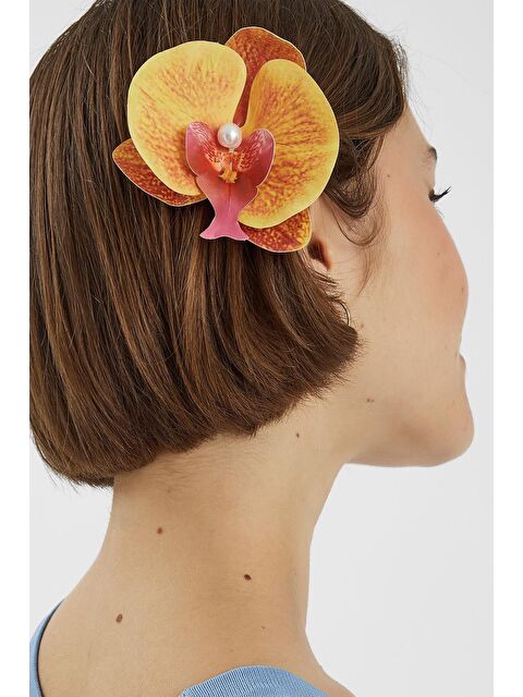 New Obsessions PENS-Aloha Orkide Çiçeği Süslü Çok Amaçlı Pens Toka - S000204144-20013