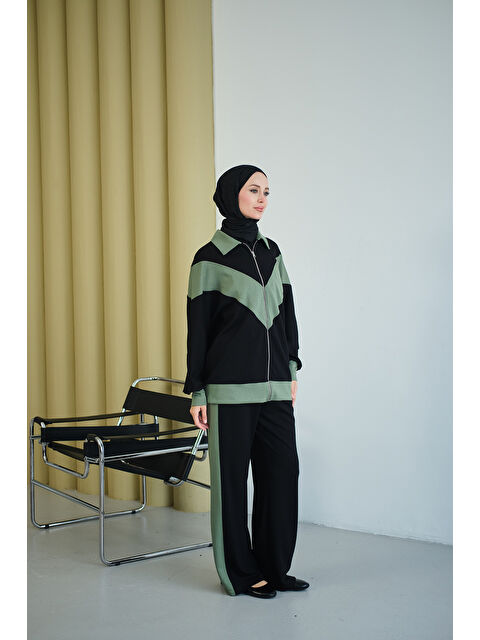 Locco Moda Kadın Çift Renk Detay İkili Takım Yeşil - S000494473-18194