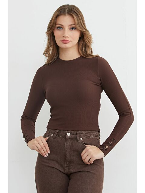 Fullamoda Fitilli Kolları Fiyonk Detaylı Bluz - S000471298-19413