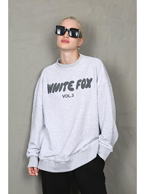 Madmext Karmelanj Bisiklet Yaka Baskılı Sweatshirt Mg1904 - S000046915-2090
