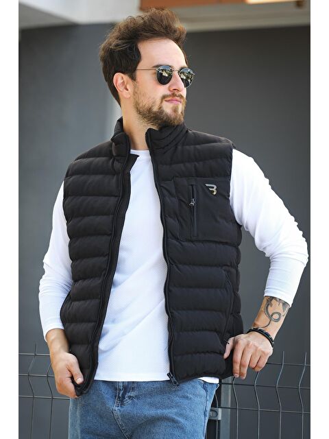 Oksit Doxfa Suya Dayanıklı Cepli Fermuar Detaylı Dik Yaka Erkek Şişme Yelek - S000437726-19351