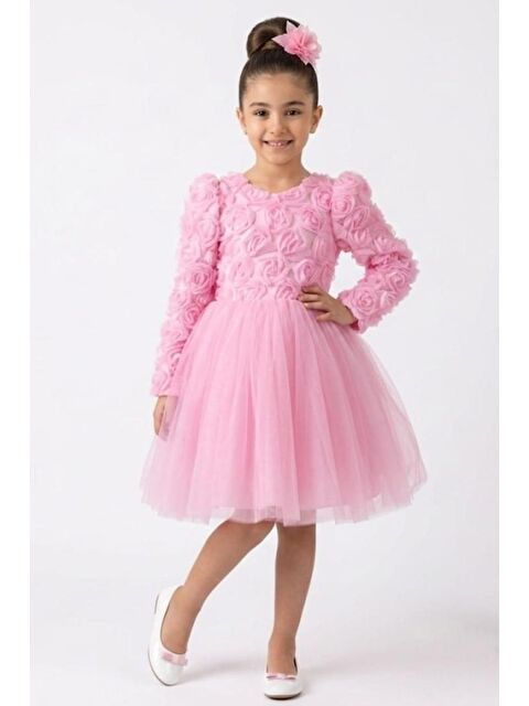 Mnk Baby & Kids Luvia Uzun Kol Kız Tütü Abiye Elbise M00810 - S000530841-20024