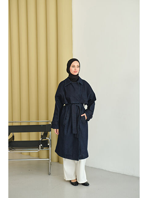 Locco Moda Kadın Jean Trenç Lacivert - S000494481-21164