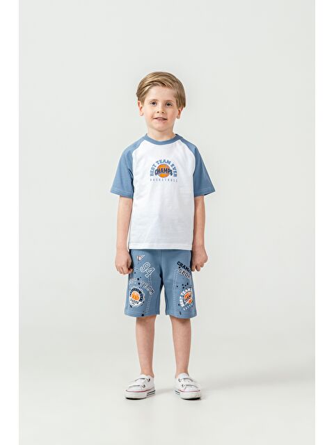 Mışıl Kids Best Team Ever Basketball Champs Baskılı Erkek Çocuk Şort - Tişört Takımı - S000513770-17234