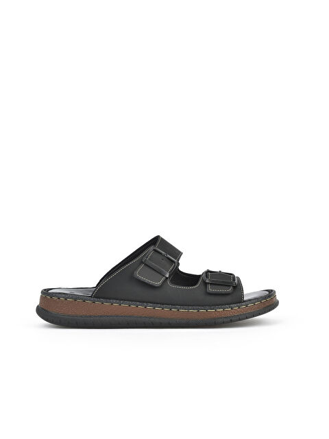 Ziya Ayakkabı Erkek Hakiki Deri Terlik 1511045ZS1 Siyah - S000387032-19351