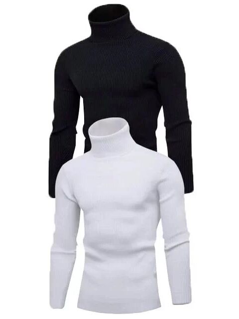 Jane's 2 Adet Unisex Kaşkorse Boğazlı Full Elastanlı Fitilli Body Kazak