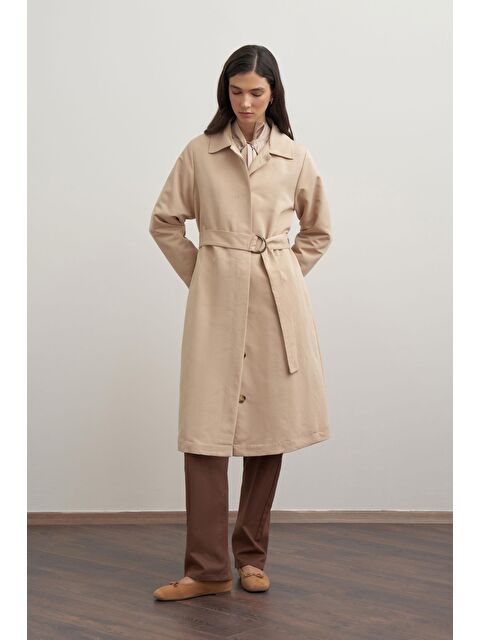 ALLDAY Bej-Kuşaklı Uzun Trençkot - S000501717-19928