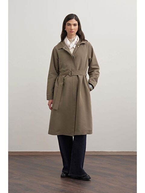 ALLDAY Haki-Kuşaklı Uzun Trençkot - S000501717-18547