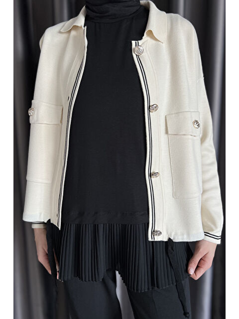 Julude Bisiklet Yaka Sıfır Kol Piliseli İçlik Tunik - S000365144-19351