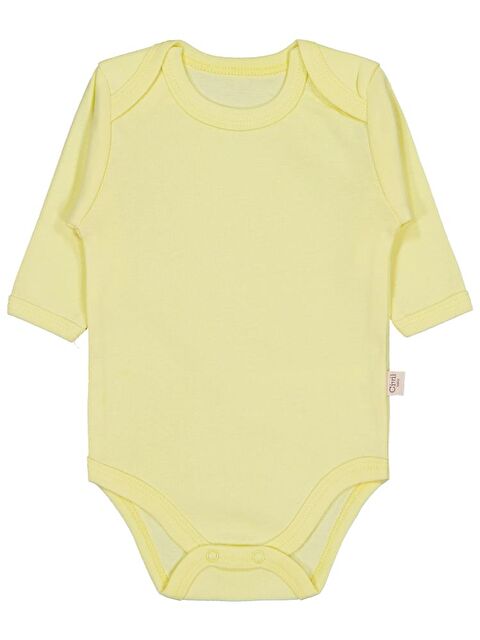 Civil Baby Düz Renkli Uzun Kol 3-9 Ay Çıtçıtlı Badi - Sarı 6-9 Ay - S000484370-20072