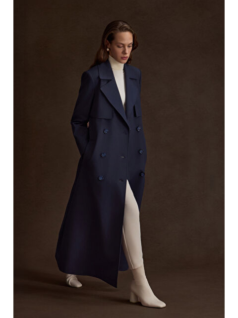 AKER Lacivert Rüzgarlık Detaylı Trençkot - S000494485-21164