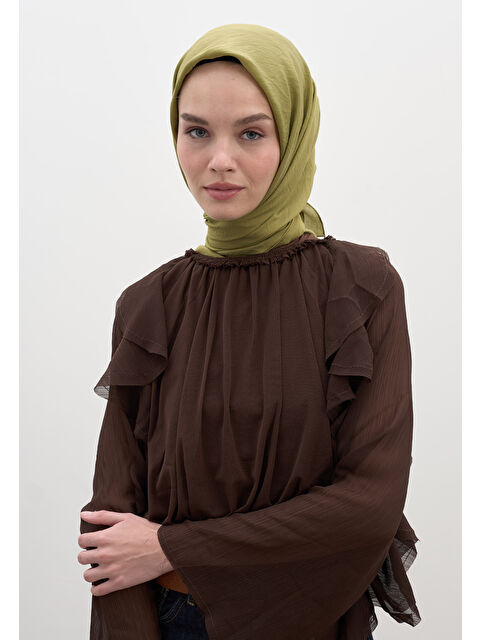 Fresh Scarfs Pamuk Viskon Eşarp Haki - S000458568-18547