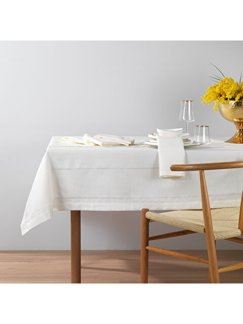 SCHAFER Home Pia Masa Örtüsü Seti 12 Parça - Krem - S000500222-19966