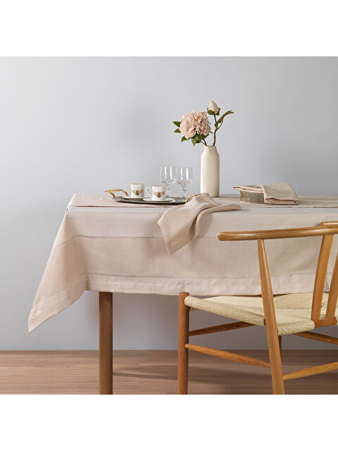 SCHAFER Home Pia Masa Örtüsü Seti 12 Parça - Cappuccino - S000500223-19413