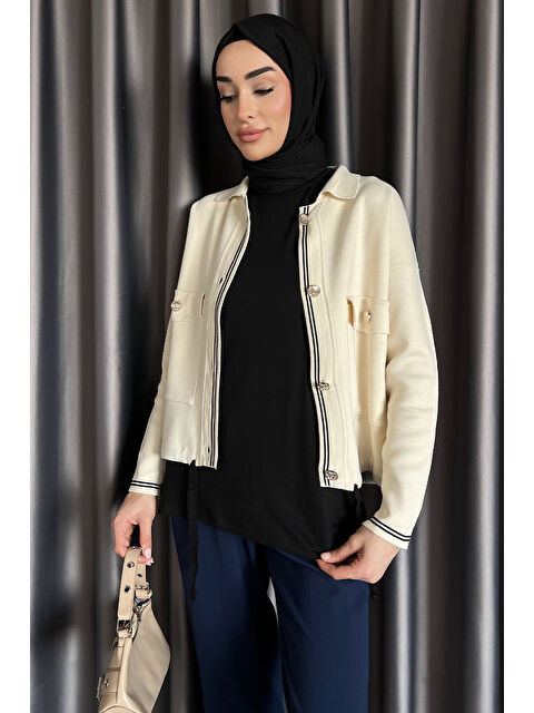 Julude Bisiklet Yaka Sıfır Kol İçlik Tunik - S000365151-19351