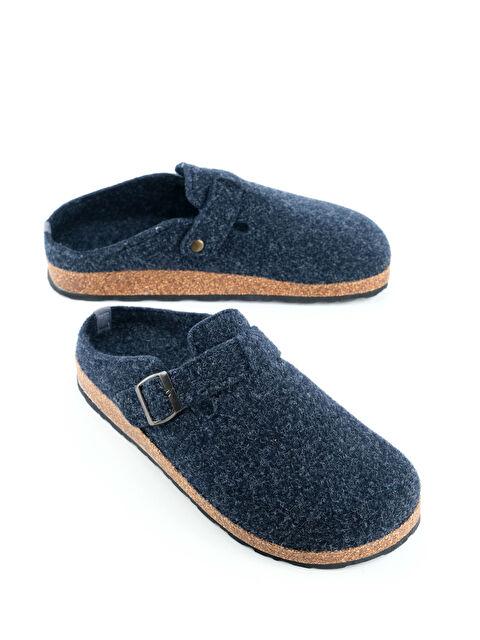 Gezer Erkek Kışlık Mantar Taban Tek Toka Ayarlanabilir Rahat Taban Keçe Ev Bahçe Terlik - S000289358-21164