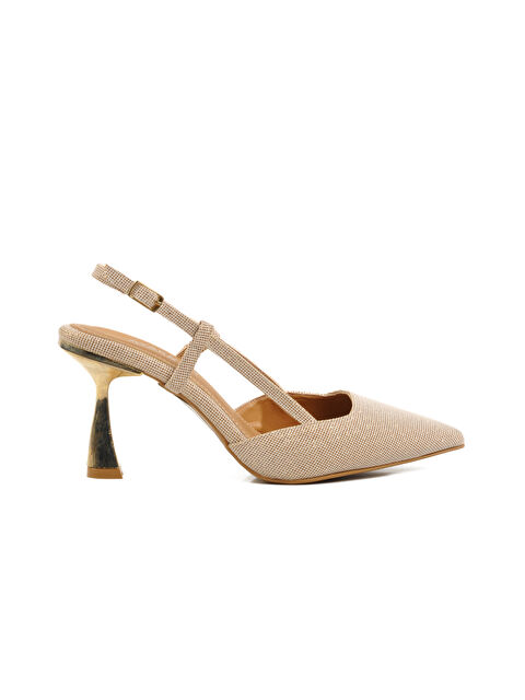 Ayakmod Bej Simli Kadın Abiye Ayakkabı 459158 Z - S000352155-19928