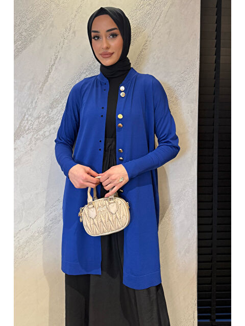 Julude Kadın Gold Düğme Detaylı Tesettür Triko Hırka - S000365143-23710