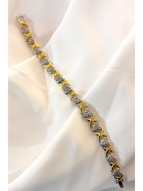 New Obsessions Zirkon taşlı Kalp ve Gold Detaylı VIP Suyolu Bileklik - S000333618-20076