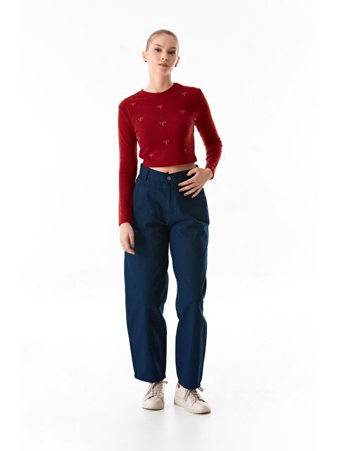 Fullamoda Fermuarlı Yüksek Bel Şalvar Pantolon - S000322298-21164