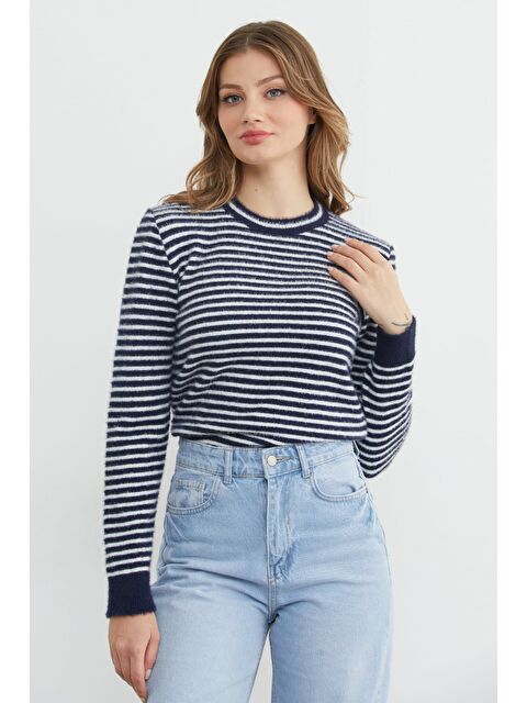 Fullamoda Çizgili Sakallı Kazak - S000450843-21164