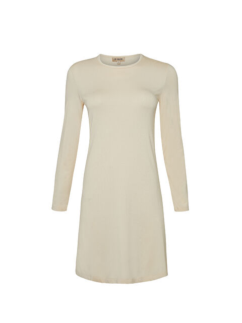 AKER Ekru Uzun Kollu Bisiklet Yaka Tunik - S000479088-19965