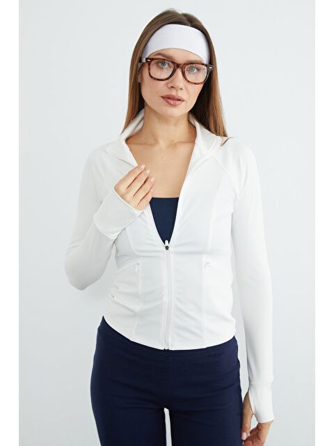 Fullamoda Fermuarlı Parmak Geçirmeli Slim Fit Spor Ceket - S000511077-20063