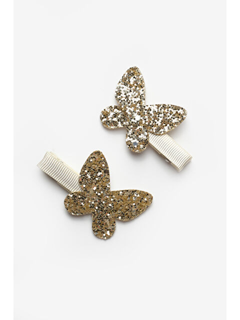 Le Mabelle Altın Simli Kelebek Figürlü 2'li Kız Çocuk Klips Toka - S000446335-20076