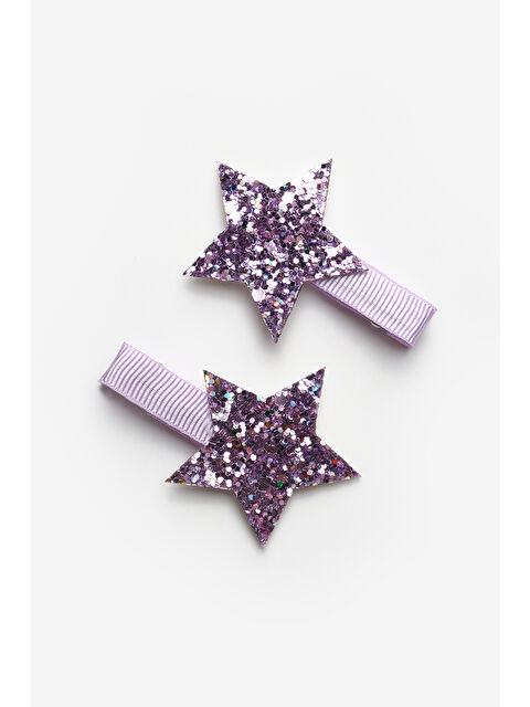 Le Mabelle Lila Simli Yıldız Figürlü 2'li Kız Çocuk Klips Toka - S000446334-17878