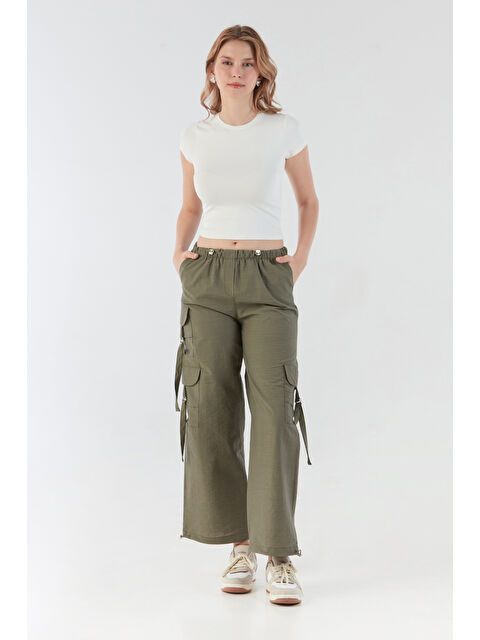 Fullamoda Beli Lastikli Paraşüt Kumaş Pantolon - S000391983-18547