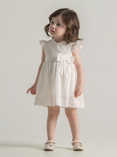 Mymio Zarf Yaka Kısa Kollu Kız Bebek Elbise - S000530846-19965